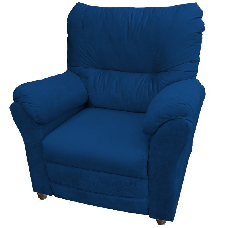 Poltrona Reclinável Manu Amamentação Bebe Quarto Sala Suede Marinho - 4