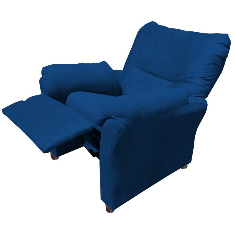 Poltrona Reclinável Manu Amamentação Bebe Quarto Sala Suede Marinho - 3