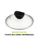 Ver imagem 6 de Conjunto Panelas Antiaderente com Tampa de Vidro 04 Peças - Preto e Vermelho