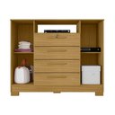Ver imagem 4 de Cômoda com 2 Portas 4 Gavetas e Chave 120,5cm Multimóveis CR35668 Madeirado
