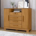 Ver imagem 1 de Cômoda com 2 Portas 4 Gavetas e Chave 120,5cm Multimóveis CR35668 Madeirado