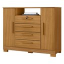Ver imagem 2 de Cômoda com 2 Portas 4 Gavetas e Chave 120,5cm Multimóveis CR35668 Madeirado