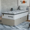 Ver imagem 7 de Cama Box Baú Solteiro + Colchão Comfort Class Pillow Top Branco/suede Bege