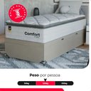 Ver imagem 5 de Cama Box Baú Solteiro + Colchão Comfort Class Pillow Top Branco/suede Bege