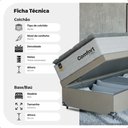 Ver imagem 3 de Cama Box Baú Solteiro + Colchão Comfort Class Pillow Top Branco/suede Bege