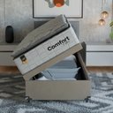 Ver imagem 6 de Cama Box Baú Solteiro + Colchão Comfort Class Pillow Top Branco/suede Bege