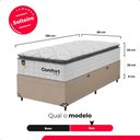 Ver imagem 4 de Cama Box Baú Solteiro + Colchão Comfort Class Pillow Top Branco/suede Bege