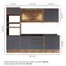 Cozinha Completa MDF Modular Édez Uno, 6 Peças, Grafite e Louro Freijó - 12