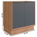 Ver imagem 7 de Cozinha Completa MDF Modular Édez Uno, 6 Peças, Grafite e Louro Freijó