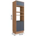 Ver mais imagens de Cozinha Completa MDF Modular Édez Uno, 6 Peças, Grafite e Louro Freijó