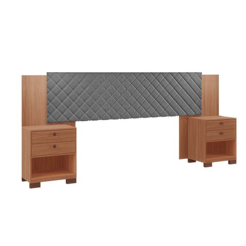 Cabeceira Box Ouro New Regulável 2 Mesas de Cabeceira 100% Mdf Tuboarte