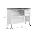 Ver imagem 3 de Gabinete de Cozinha Modulado c/ Pia Evidence 7025 3 Portas 2 Gavetas Branco/Preto - Bertolini