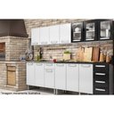 Ver imagem 4 de Gabinete de Cozinha Modulado c/ Pia Evidence 7025 3 Portas 2 Gavetas Branco/Preto - Bertolini