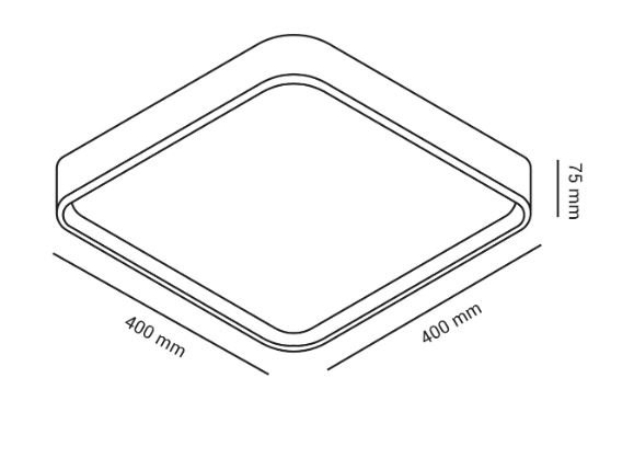 Plafon OPUS HM82833 LED 24W 3000K Bivolt IP20 Branco 40x40 - 2