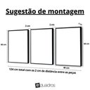 Ver imagem 2 de Kit 3 Quadros Casal Linhas Curvas Moldura:branca