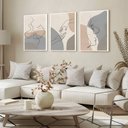 Ver imagem 3 de Kit 3 Quadros Casal Linhas Curvas Moldura:branca