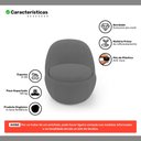 Ver imagem 3 de Kit 02 Poltronas Orgânicas Living Memphis Fixa Bouclê Cinza Escuro - Desk Design