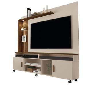 Estante Rack para Tv 65" Home Ocean:off White/ Canela