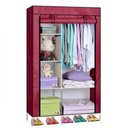 Ver imagem 5 de Guarda Roupa Duplo Cabideiro Arara 5 Prateleiras Armario Compacto Organizador Portatil Vermelho