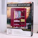 Ver imagem 6 de Guarda Roupa Duplo Cabideiro Arara 5 Prateleiras Armario Compacto Organizador Portatil Vermelho