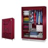 Guarda Roupa Duplo Cabideiro Arara 5 Prateleiras Armario Compacto Organizador Portatil Vermelho - 1