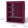 Guarda Roupa Duplo Cabideiro Arara 5 Prateleiras Armario Compacto Organizador Portatil Vermelho - 7
