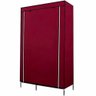 Guarda Roupa Duplo Cabideiro Arara 5 Prateleiras Armario Compacto Organizador Portatil Vermelho - 4
