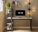 Ver imagem 4 de Mesa Escrivaninha Artemis com Prateleira Escritório Moderno Elegante Estilo Industrial Cor Branco