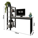 Ver imagem 5 de Mesa Escrivaninha Artemis com Prateleira Escritório Moderno Elegante Estilo Industrial Cor Branco
