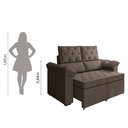 Ver imagem 6 de Sofá Retrátil 2 Lugares York Suede Marrom