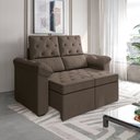 Ver imagem 3 de Sofá Retrátil 2 Lugares York Suede Marrom