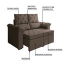 Ver imagem 5 de Sofá Retrátil 2 Lugares York Suede Marrom