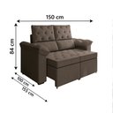 Ver imagem 4 de Sofá Retrátil 2 Lugares York Suede Marrom