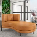Ver imagem 2 de Sofá Chaise Longue Sala de Estar Living Lucca Direito D02 Couríssimo Whisky B-90 - Lyam Decor