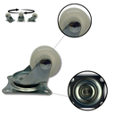 Ver imagem 1 de Rodízio Rodinha Giratório Placa Base Aço Fixo Roda Nylon Diâmetro 50mm 2" Altura 55mm