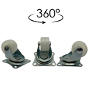 Ver imagem 4 de Rodízio Rodinha Giratório Placa Base Aço Fixo Roda Nylon Diâmetro 50mm 2" Altura 55mm