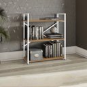 Ver imagem 6 de Estante Baixa 3 Prateleiras 87x72 Cm Li007 Canela Branco Kpb