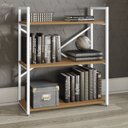 Ver imagem 2 de Estante Baixa 3 Prateleiras 87x72 Cm Li007 Canela Branco Kpb
