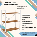 Ver imagem 5 de Estante Baixa 3 Prateleiras 87x72 Cm Li007 Canela Branco Kpb