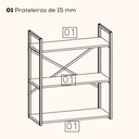 Ver imagem 4 de Estante Baixa 3 Prateleiras 87x72 Cm Li007 Canela Branco Kpb