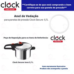 Borracha de Silicone Cristal Panela de Pressão Clock Secure Inox 5,7 L - 3