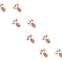 Ver imagem 1 de Kit Adesivos Patinhas de Coelho Páscoa Marrom 3,2x4,5 100 Unidades