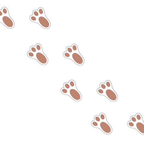 Kit Adesivos Patinhas de Coelho Páscoa Marrom 3,2x4,5 100 Unidades