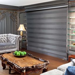 Persiana Cortina Double Vision Zebra Cor Preto - 1,40m X 1,40m Altura - Sala Escritório Quarto - Fác - 4