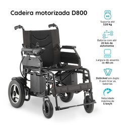 Cadeira de Rodas Motorizada Dobrável até 120 Kg Assento de 48 Cm D800 Dellamed - 2