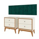 Ver imagem 1 de Kit Quarto Casal 2 Mesas de Cabeceira Arruna Mdf 2 Gavetas e Cabeceira Casal 1,40 Autocolante -