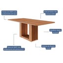 Ver imagem 2 de Mesa de Jantar Retangular Ariela 210x100 Cinamomo com Tampo em Mdf - Cimol Móveis