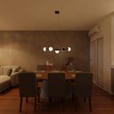 Ver imagem 3 de Lustre Pendente de Teto Jabuticaba de Alumínio Bronze com 5 Globos Vidro Fosco Decoração Casa