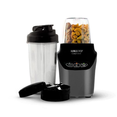 Liquidificador e Processador Mallory Blender Gourmet 1000W 1L Tritan Preto Chumbo 220V