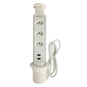 Torre Embutir Móveis 3 Tomadas de 20a Cada 2 Usb-a Branca